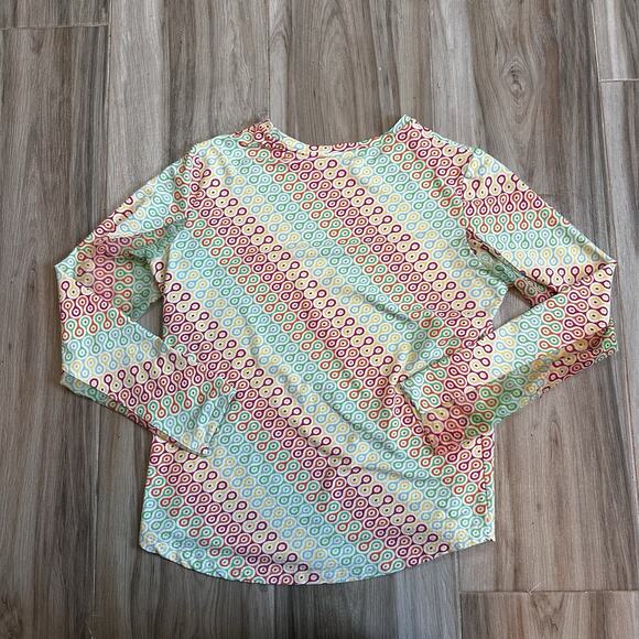 IBKUL Women‎ L Colorful Geometric Sun Shirt Cooling Vented Outdoors Golf - Picture 2 of 7